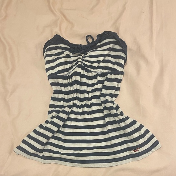 Hollister Tops - Vintage Hollister Babydoll Navy and White Striped Top